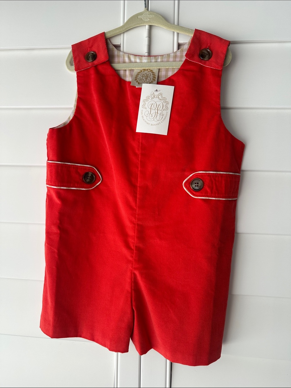 NWT TBBC Fall Orange corduroy JonJon 2T